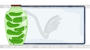 Label with pickled cucumbers - vector image