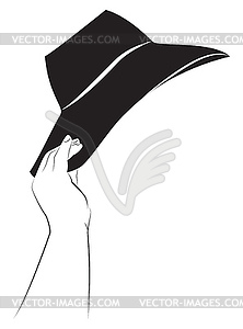 Hat in hand - vector clipart