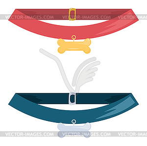 Two dog collars - vector clip art