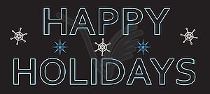 Neon text Happy Holidays - vector clipart