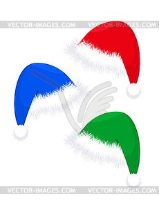 Set of christmas hats - vector EPS clipart