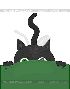 Cat in ambush - vector clip art