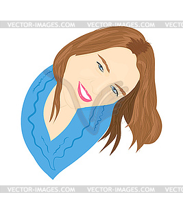Portrait of young girl - vector clipart