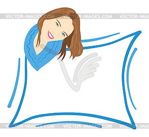 Frame with beautyful girl - vector image