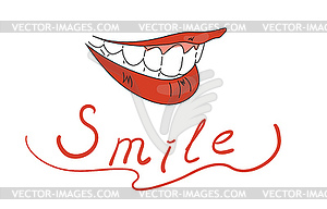 Happy female smile - vector EPS clipart