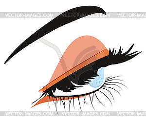 Female blue eye - vector clip art