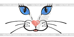 Милый кот морда - изображение в векторном виде