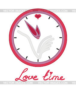 Clock with heart - vector clipart / vector image