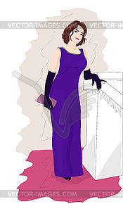 Girl in evening dress - royalty-free vector image