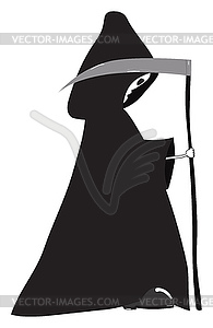 Cartoon death with scythe - vector image