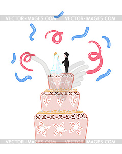 Pink Wedding Cake - vector image