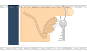 Hand with apartment key - vector clipart