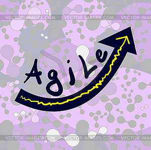 Background with word Agile - color vector clipart