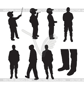 Silhouettes of people - vector clipart