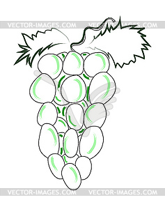 Bunch of green grapes - vector clipart