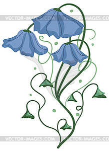 Abstract blue flowers - vector clip art