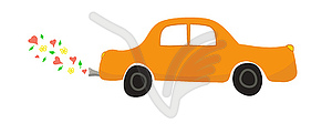 Cartoon orange car - vector image