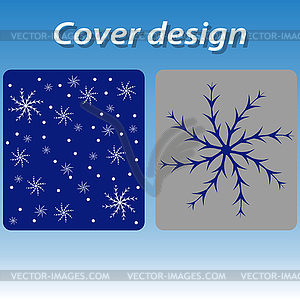 Cover design for print with blue snowflakes - vector EPS clipart