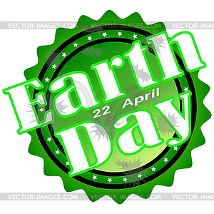 Earth Day grunge rubber stamp - color vector clipart