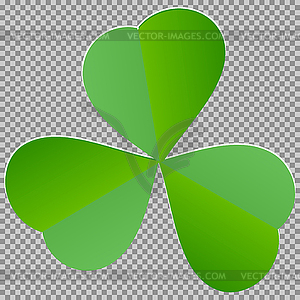 Leaf clover sign. Dark green icon on transparent - vector clipart