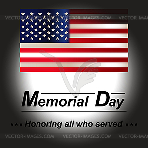 American flag. Honoring all who served banner for - vector image
