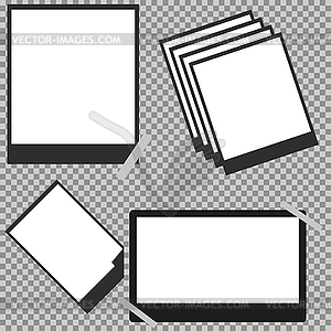 Collection of blank retro photo frames - vector clipart