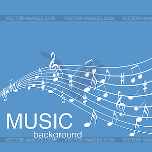 Musical Design Elements of Music Staff With Treble - vector image