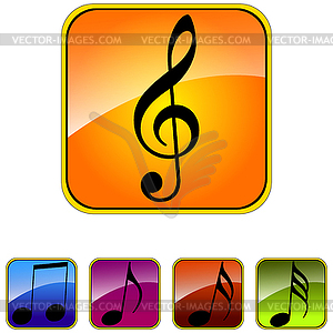 Image set of music icons - vector clip art