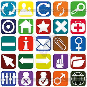 Webpage icons collection color interfaces - vector clipart / vector image