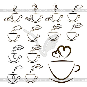 Web icons coffee and tea set - vector image