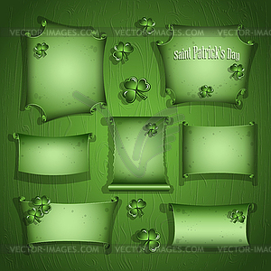 Set of scrolls for St Patricks Day greeting cards - vector image