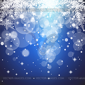 Рождественские снежинки на фоне красочных. - векторное изображение