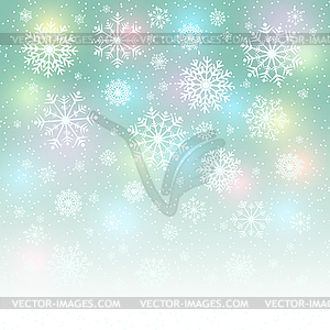 Christmas snowflakes on colorful background - vector clipart