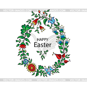 Happy easter colorful postcard image - vector clip art