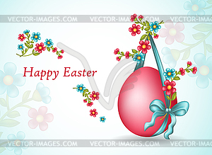 Happy easter colorful postcard image - vector image