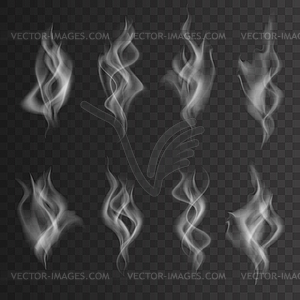 Collection of white smoke - vector clipart