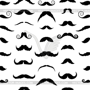 Mustaches . Seamless background. , - vector clip art