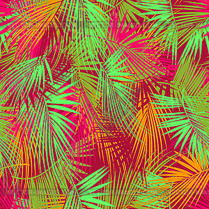 Colorful palm tree branches on abstract background.  - royalty-free vector image