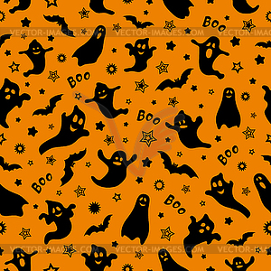 Halloween on orange background - vector clipart