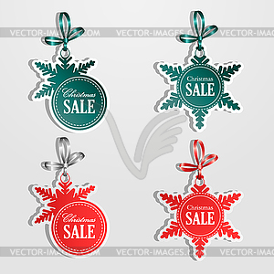 Colorful christmas sale signs - vector clip art