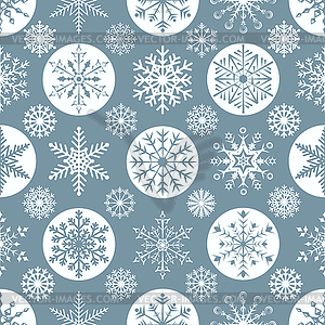 Christmas snowflakes on colorful background. - vector clipart