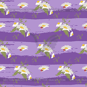 Floral chamomile retro vintage background - vector clipart