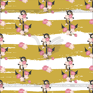 Floral carnation retro vintage background - vector clip art