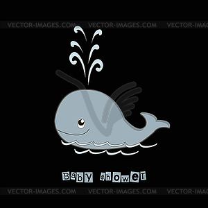 Amazing Whale on sea background with splash of wate - vector clipart