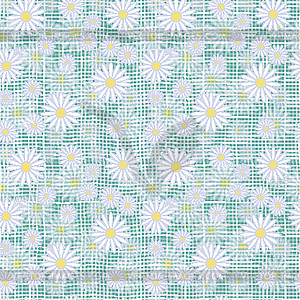 Seamless cute beautiful minimalist graphics daisy - vector clipart