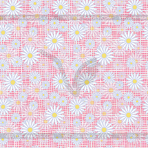 Seamless cute beautiful minimalist graphics daisy - vector clip art