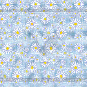 Seamless cute beautiful minimalist graphics daisy - vector clip art