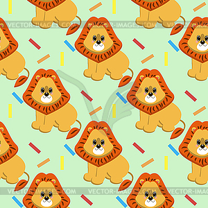 Very nice and cute character lion - vector image