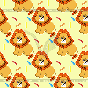 Very nice and cute character lion - vector clipart