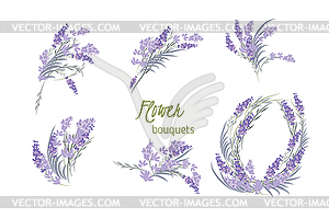 Floral lavender retro vintage background - vector image
